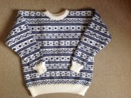 foto Jacquard blauw-wit