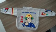 foto Sam de brandweerman (voor- en achterpand)