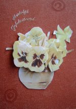 3D-kaart viooltjes, voor tante Rie, 86e verjaardag 3D-kaart viooltjes, voor tante Rie, 86e verjaardag