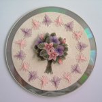 cd-kaart met paars-rose boeketje cd-kaart met paars-rose boeketje