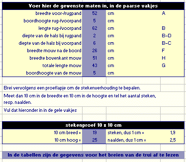 voorbeeld gegevensinvoer