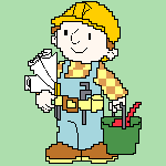Bob de Bouwer met emmer Bob de Bouwer met emmer