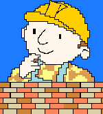 Bob de Bouwer achter muurtje Bob de Bouwer achter muurtje