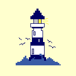 Vuurtoren blauw