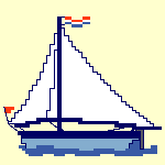 Zeilboot blauw